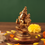 Lord Ganesha Brass Statue 3.5 Inch for Home Temple
