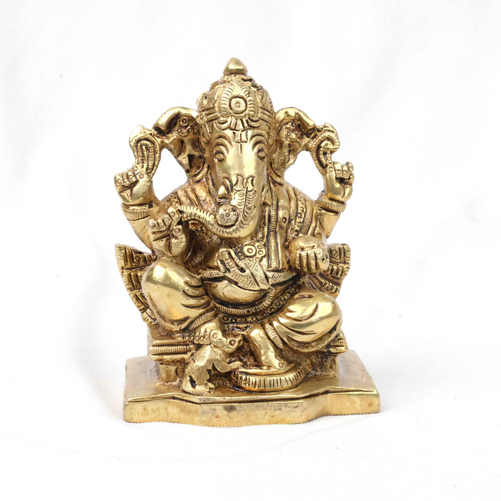 Brass Vinayagar with Right side Trunk 3.5inch