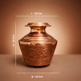 கலச பூஜை மற்றும் சடங்குகளுக்கான செப்பு அஷ்டலட்சுமி குடம்