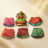 Amman Saree type Pavadai - Silk cloth model - 4 inch for Deity Adornment