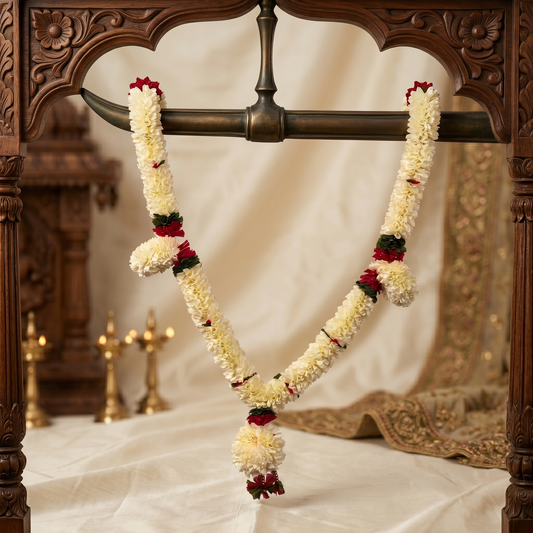 Decorative Flower Garland Malai - Reception Malai - White