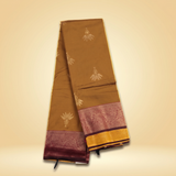 Amman Soft Silk Saree Banana Tree Design - 4inch Border for Devi Puja
