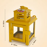 Lantern Powder Coated Yellow for Traditional Decor