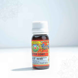 Essence paneer small dark bottle with white cap and floral label slight left side view aromatic fragrance for pooja and worship use