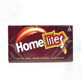 Homelites matchbox extra long extra strong straight front view showing brand pack for pooja lamps