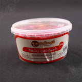 Subamangalam red kumkum 250g tub straight front view label showing brand and weight details