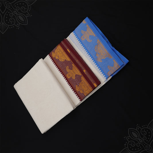 Vesti 9 x 5 - Jacquard - Shivalingam with Nandhi Border