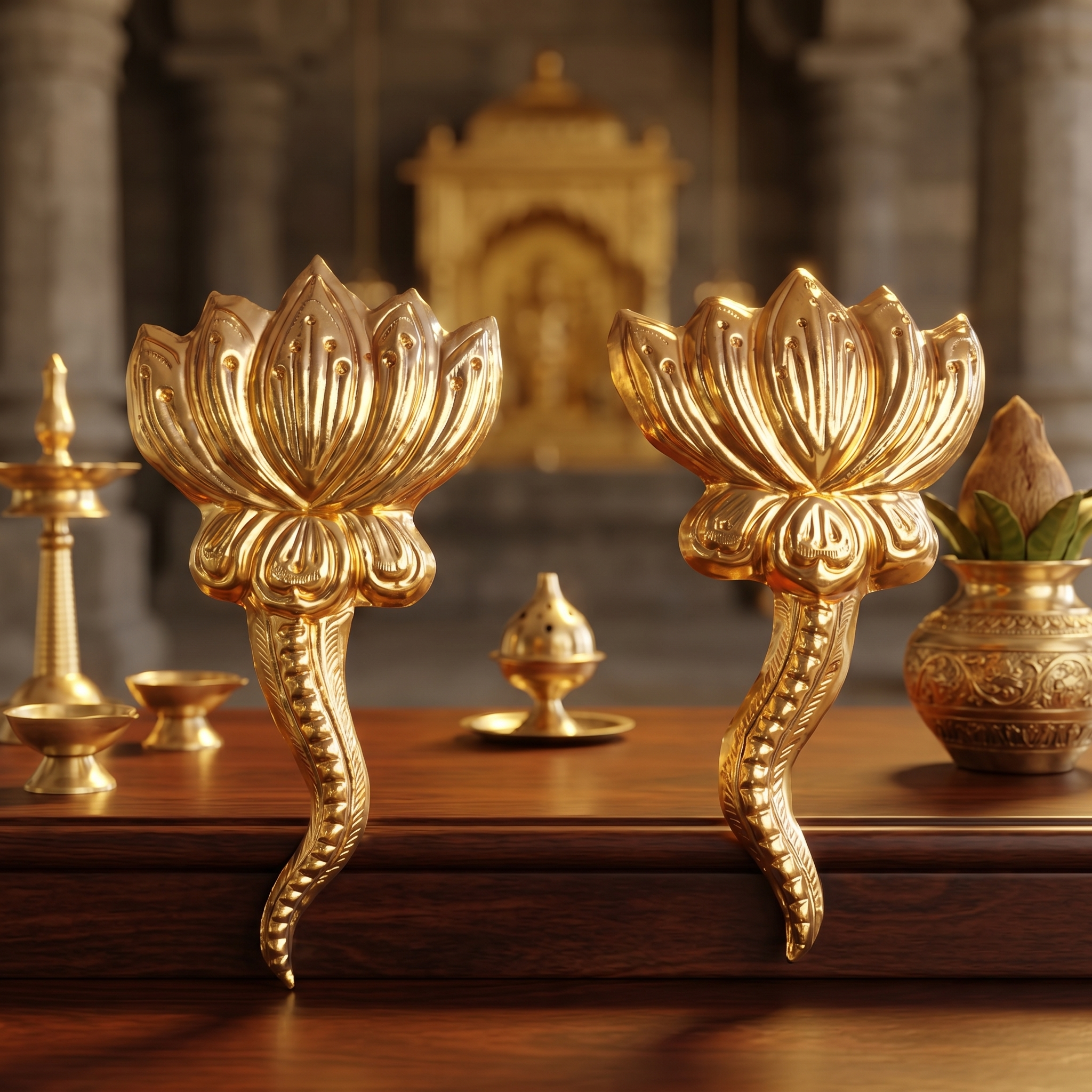 Astam - Gold Coated for Temple Rituals