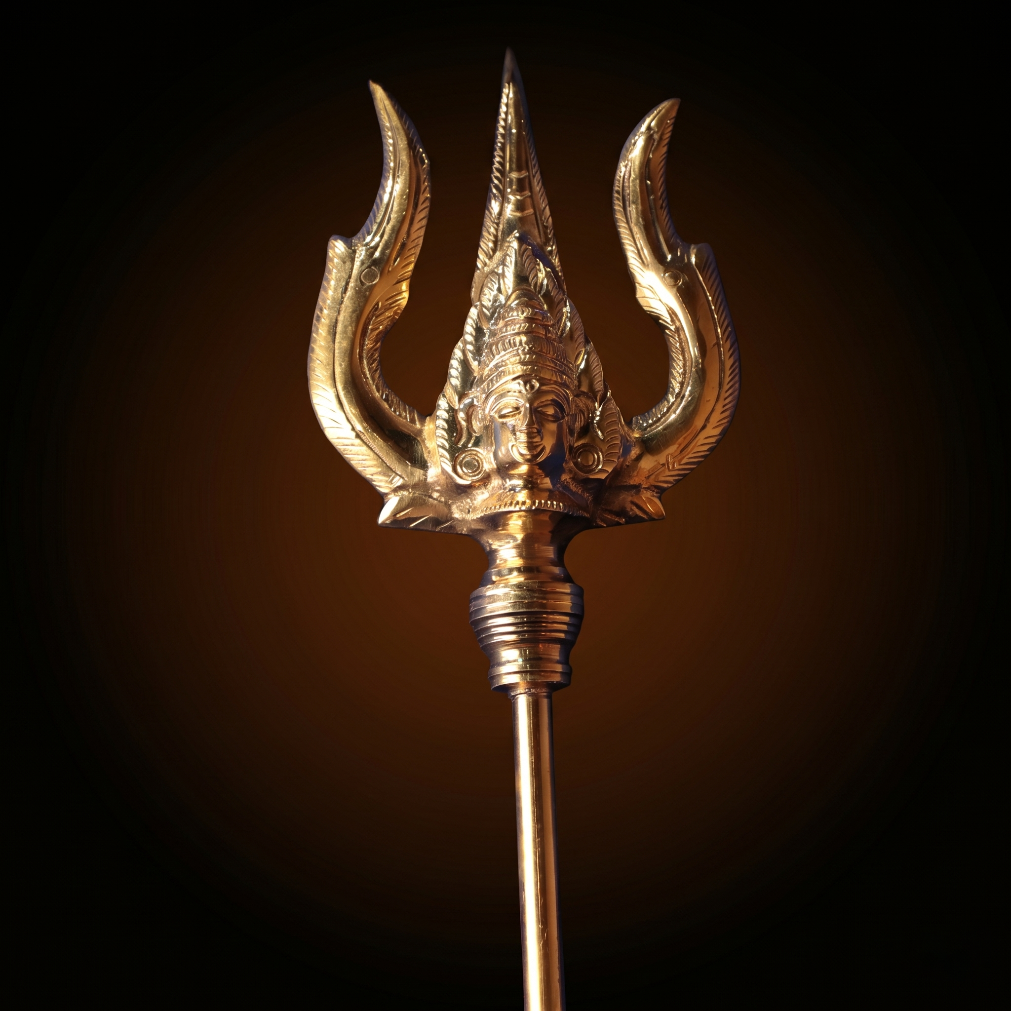Brass Muppattai Sulam - Amman Face for Temple Rituals