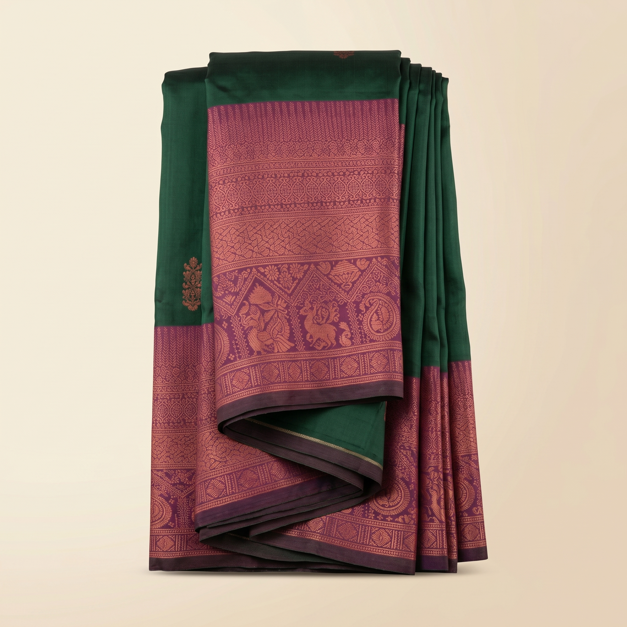 Amman Soft Silk Saree - 8inch Border for Vigraha Alankaram