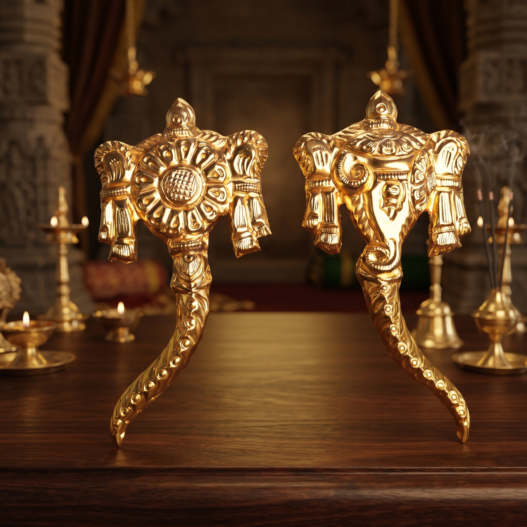 Astam - Gold Coated for Temple Rituals