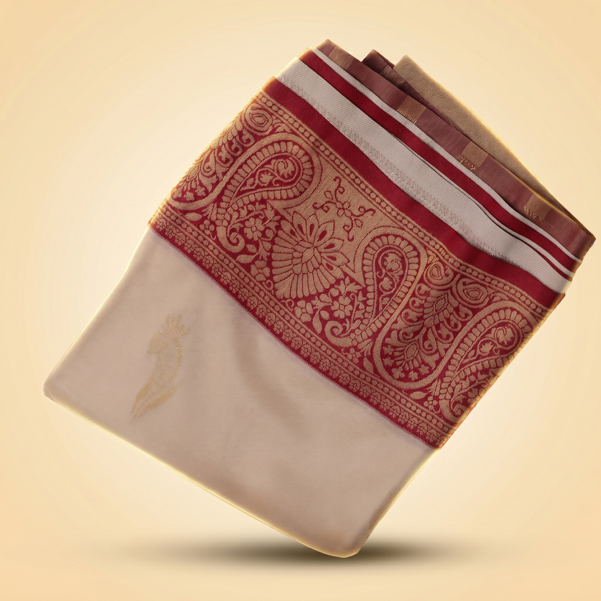 Amman Soft Silk Saree Flower Design - 4inch Border for Temple Festivals