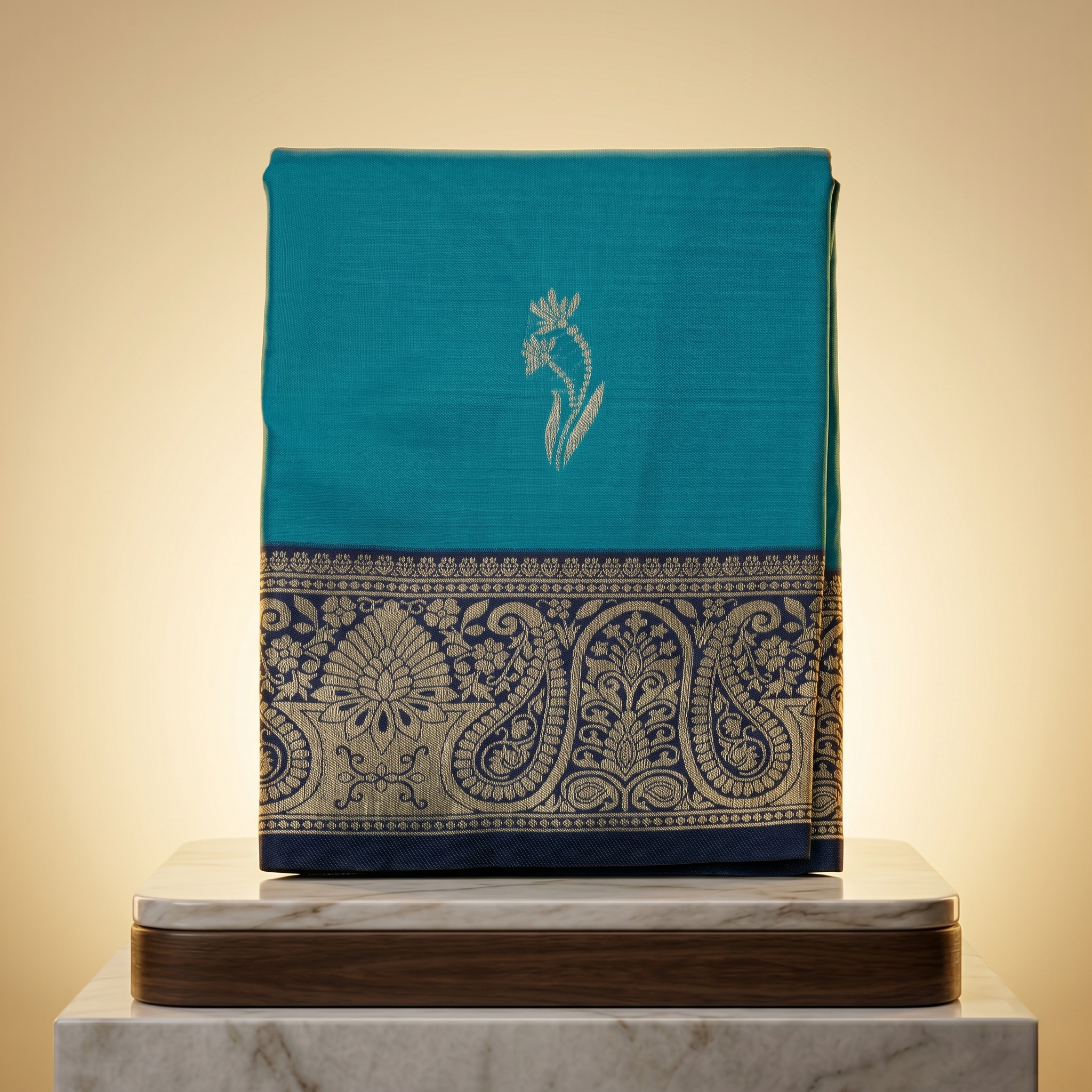 Amman Soft Silk Saree Flower Design - 4inch Border for Temple Festivals