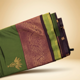Amman Soft Silk Saree Banana Tree Design - 4inch Border for Devi Puja