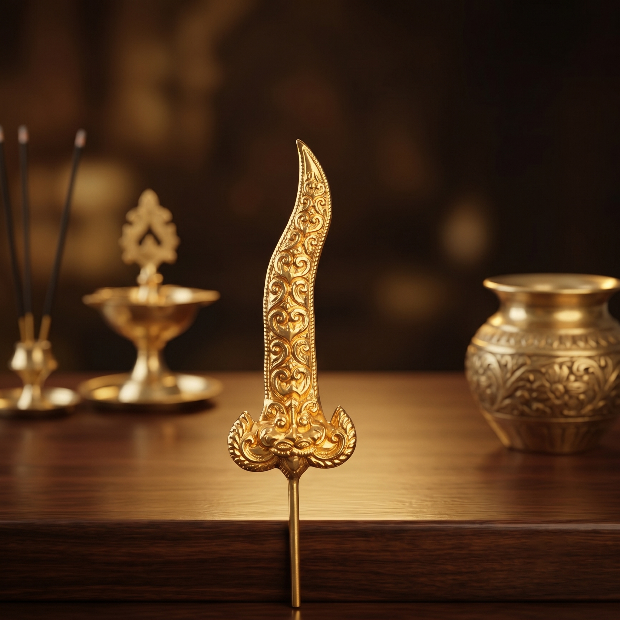 Knife - Gold Coated for Amman Puja