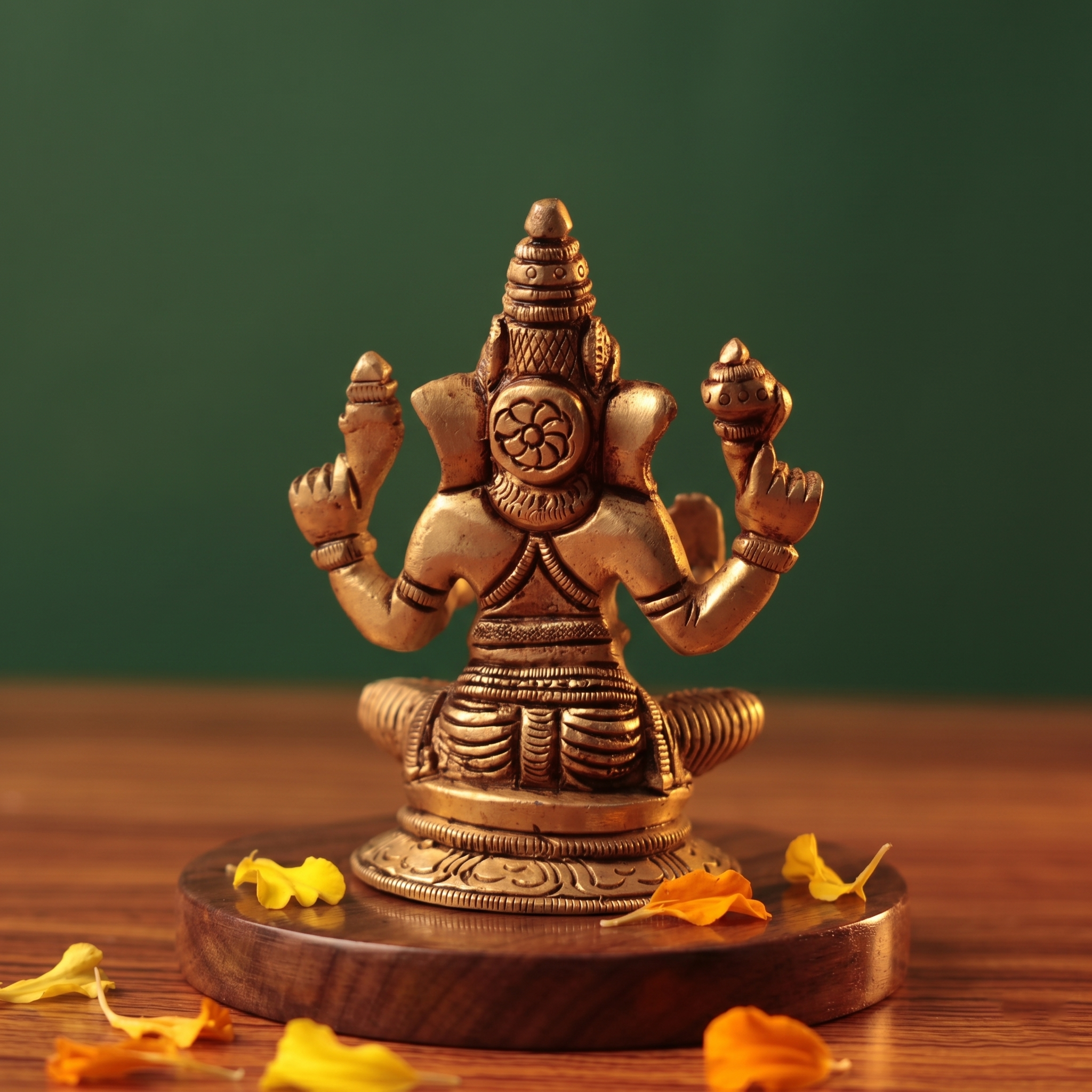 Lord Ganesha Brass Statue 3.5 Inch for Home Temple