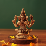 Lord Ganesha Brass Statue 3.5 Inch for Home Temple