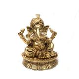 Brass Vinayagar in Lotus 7.5 inch