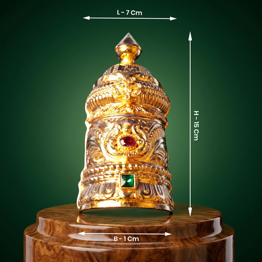 Gold Coating Balaji Giridam With Nagas Work - Half Size Model