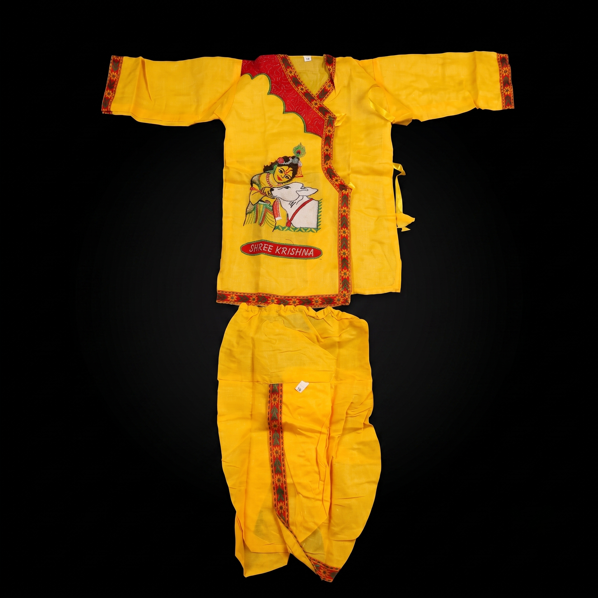 Krishnar Dress - Yellow Dhothi & Shirt set - Velvet