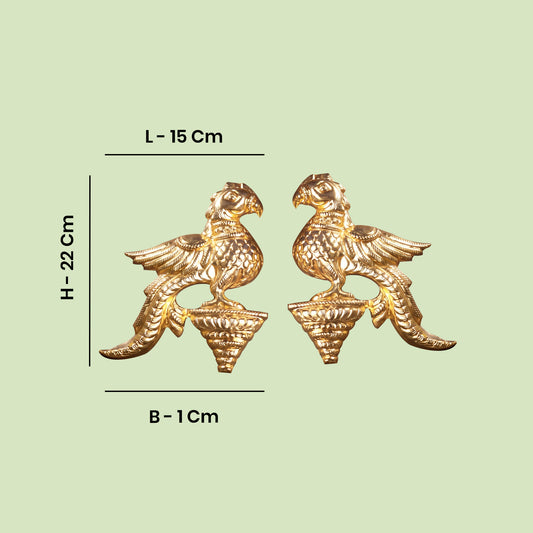 Parrot - Gold Coated for Puja Decor