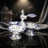 Kumkum 3 Pot - German Silver