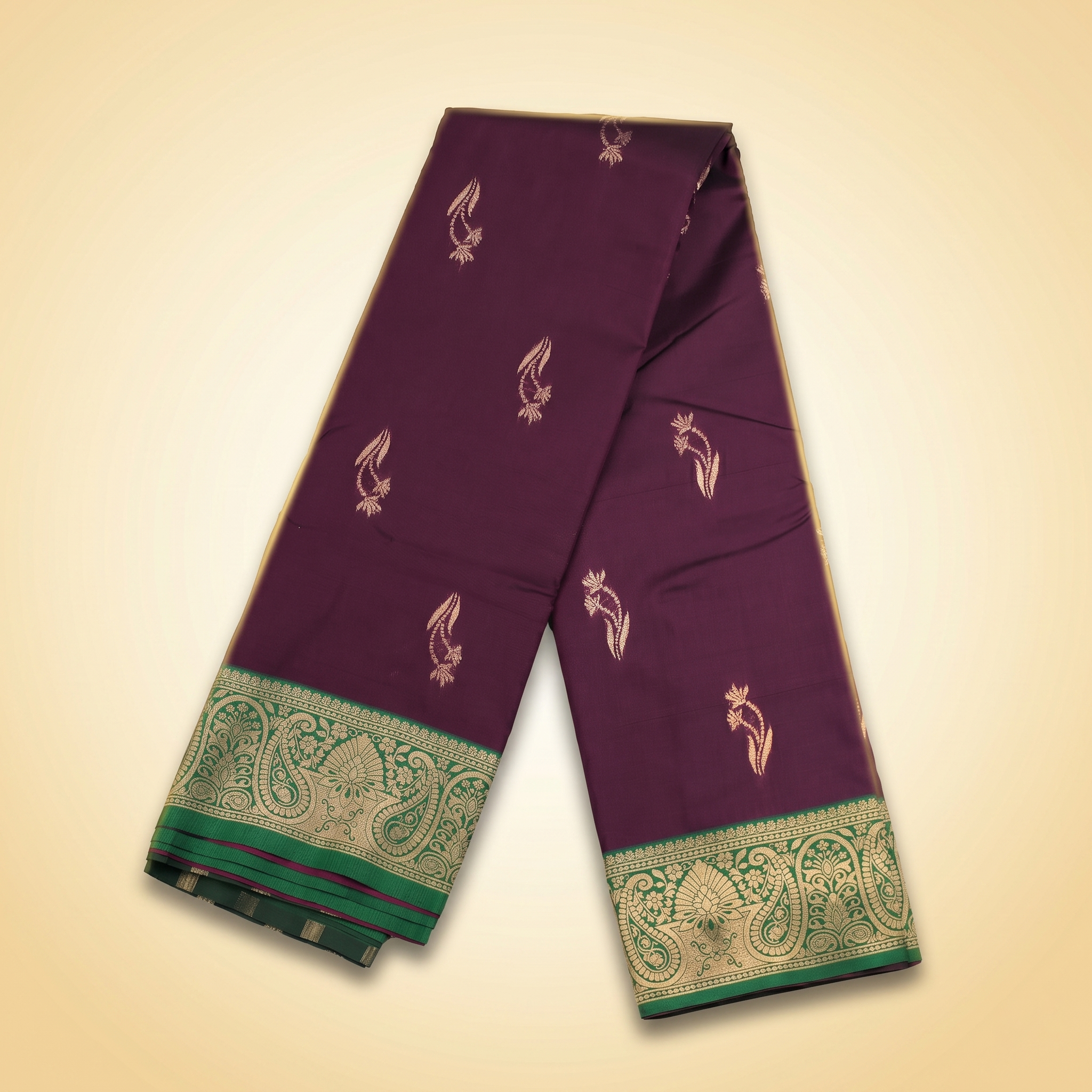 Amman Soft Silk Saree Flower Design - 4inch Border for Temple Festivals