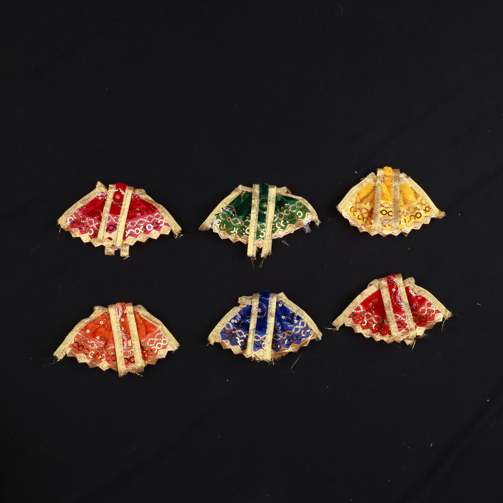 Amman Pavadai velvet type design mini skirts in six colors pink green yellow orange blue red front view set
