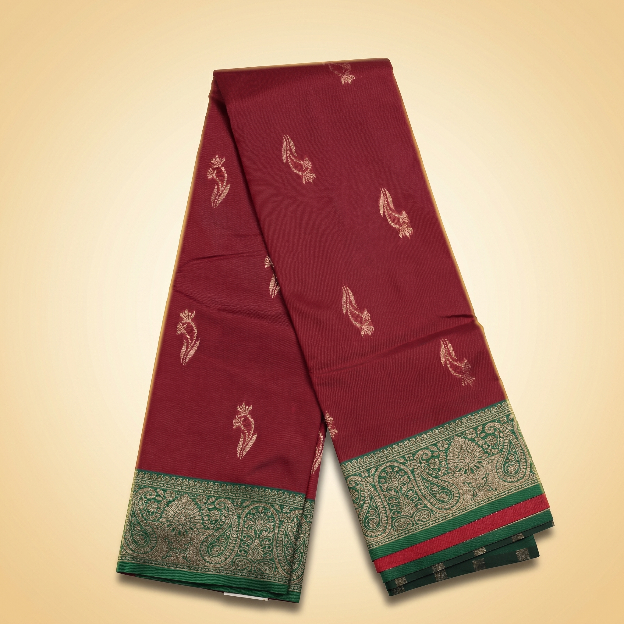 Amman Soft Silk Saree Flower Design - 4inch Border for Temple Festivals