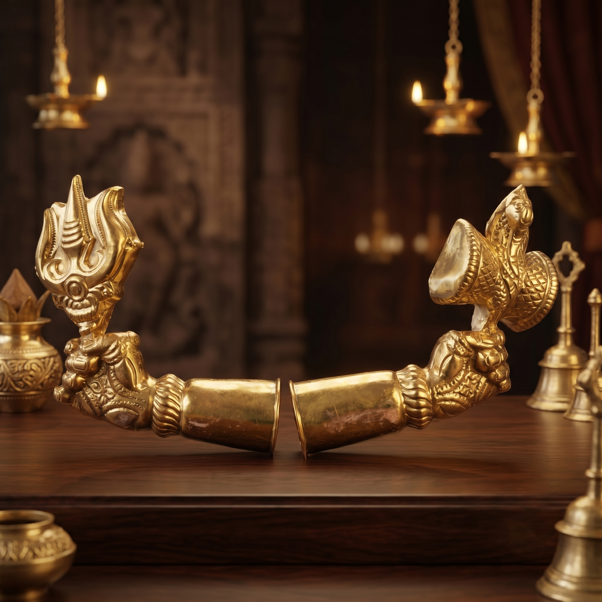 Brass Light Weight Astam for Divine Idol Decoration