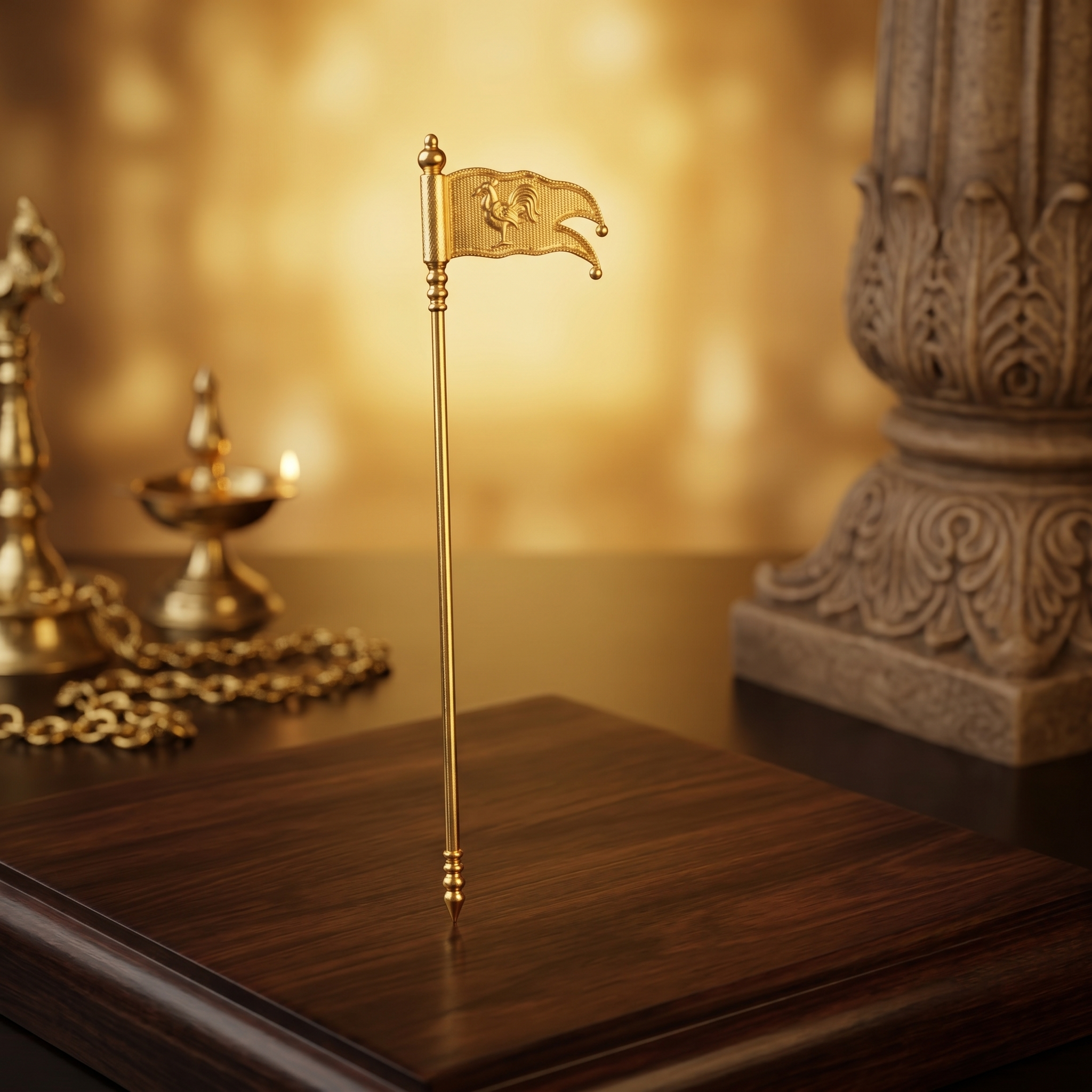 Sevalkodi - Gold Coated for Murugan Deity Adornment