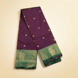 Amman Saree - Plain with Checked Border for Divine Puja