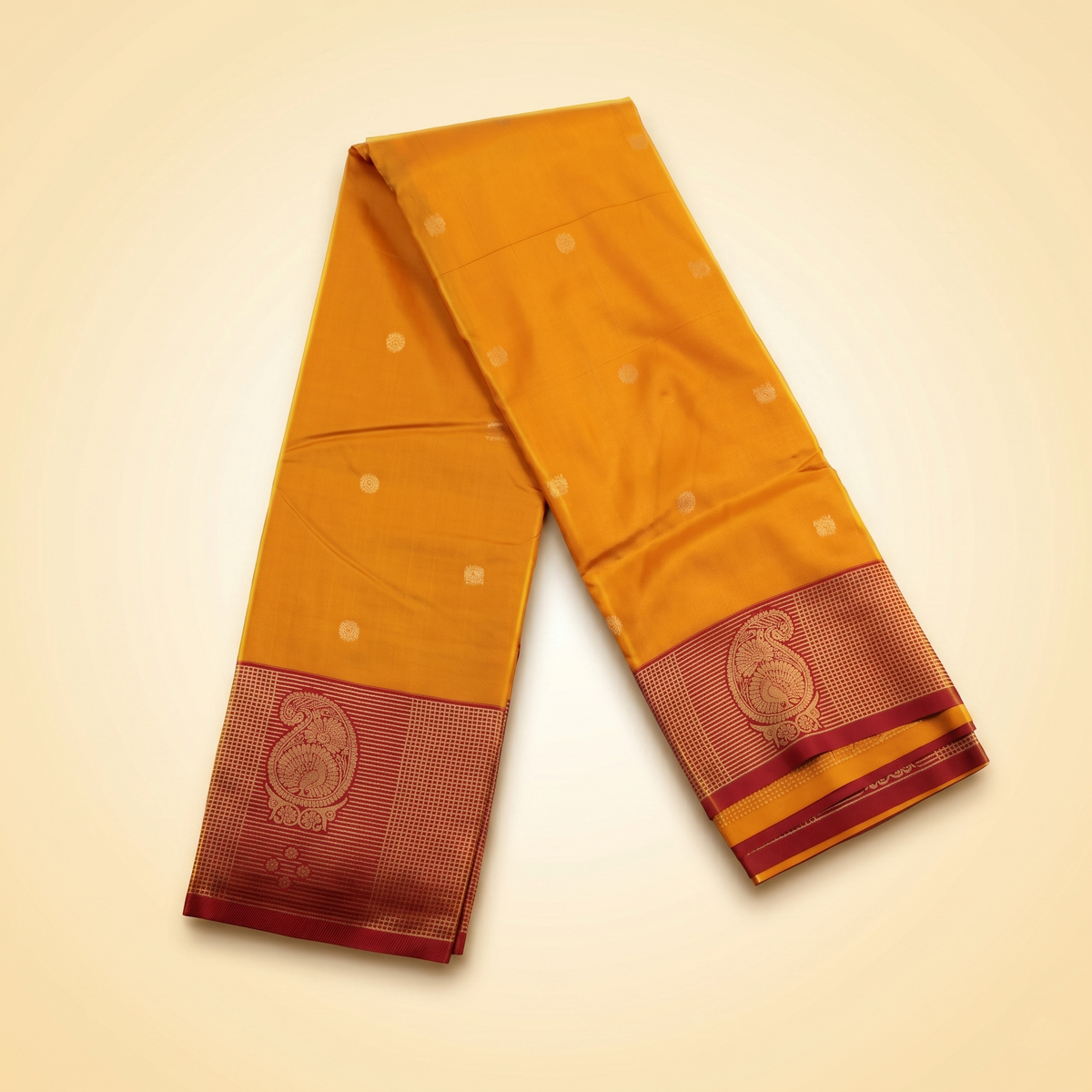 Amman Saree - Plain with Checked Border for Divine Puja