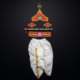 Krishnar Dress - White Dhothi with Decor Full Set