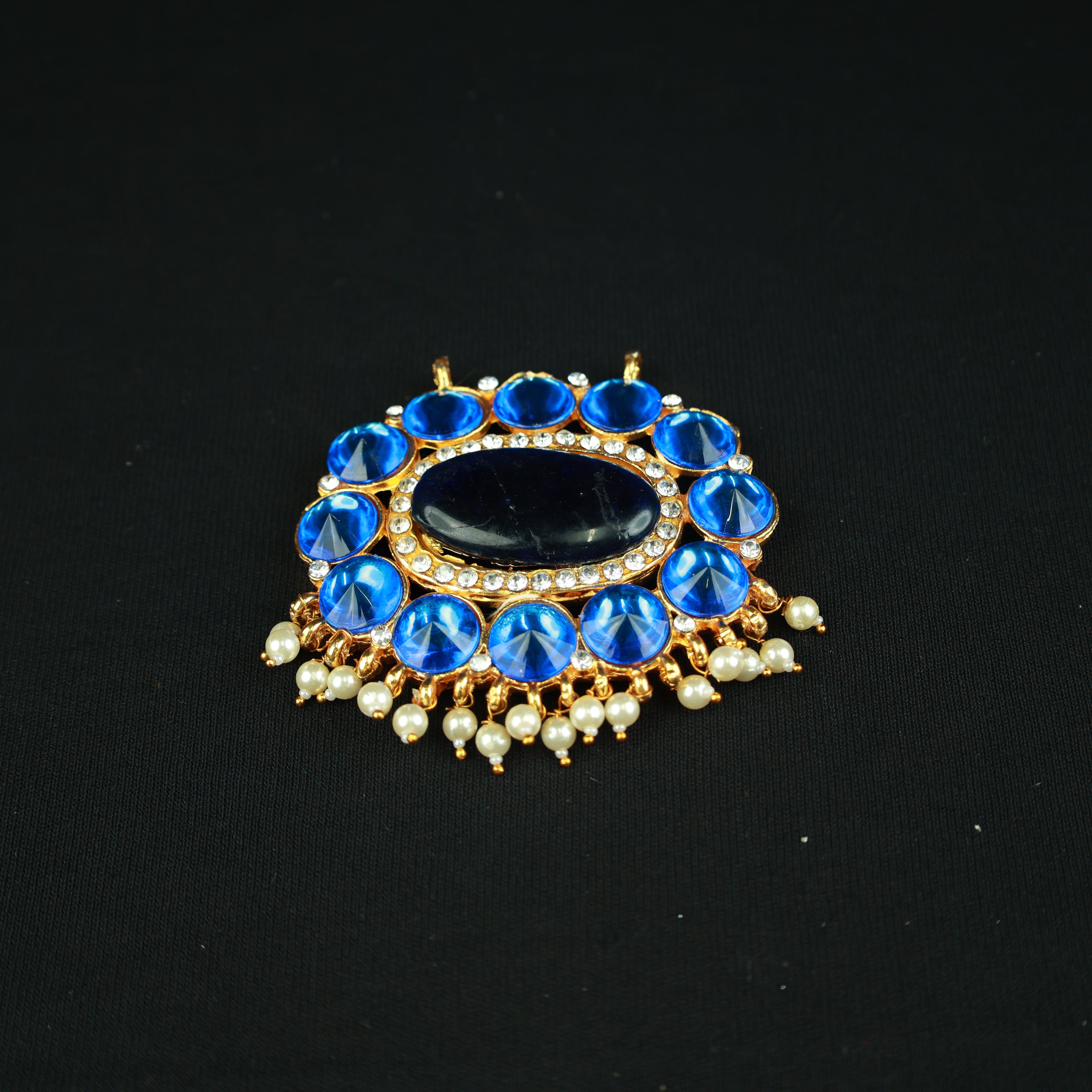 Pathakam/Pendent - Oval - Blue for Devi Decoration