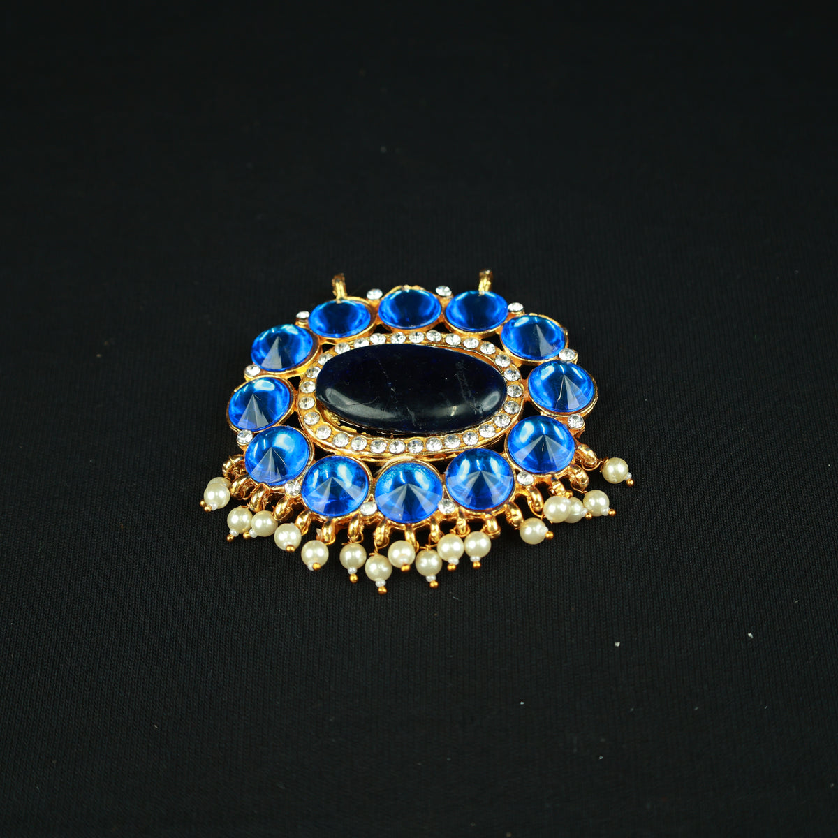 Pathakam/Pendent - Oval - Blue for Devi Decoration
