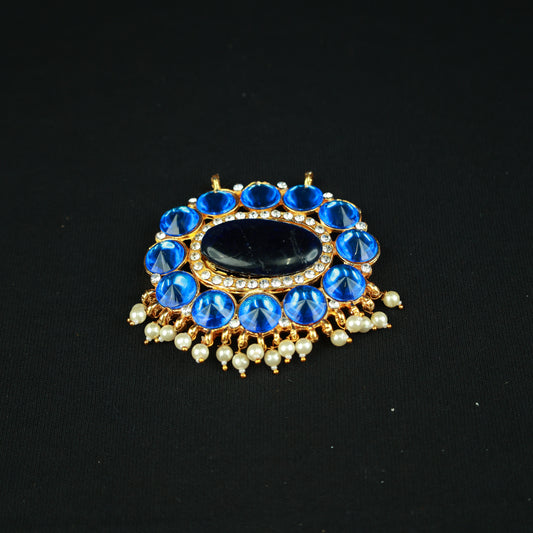 Pathakam/Pendent - Oval - Blue for Devi Decoration