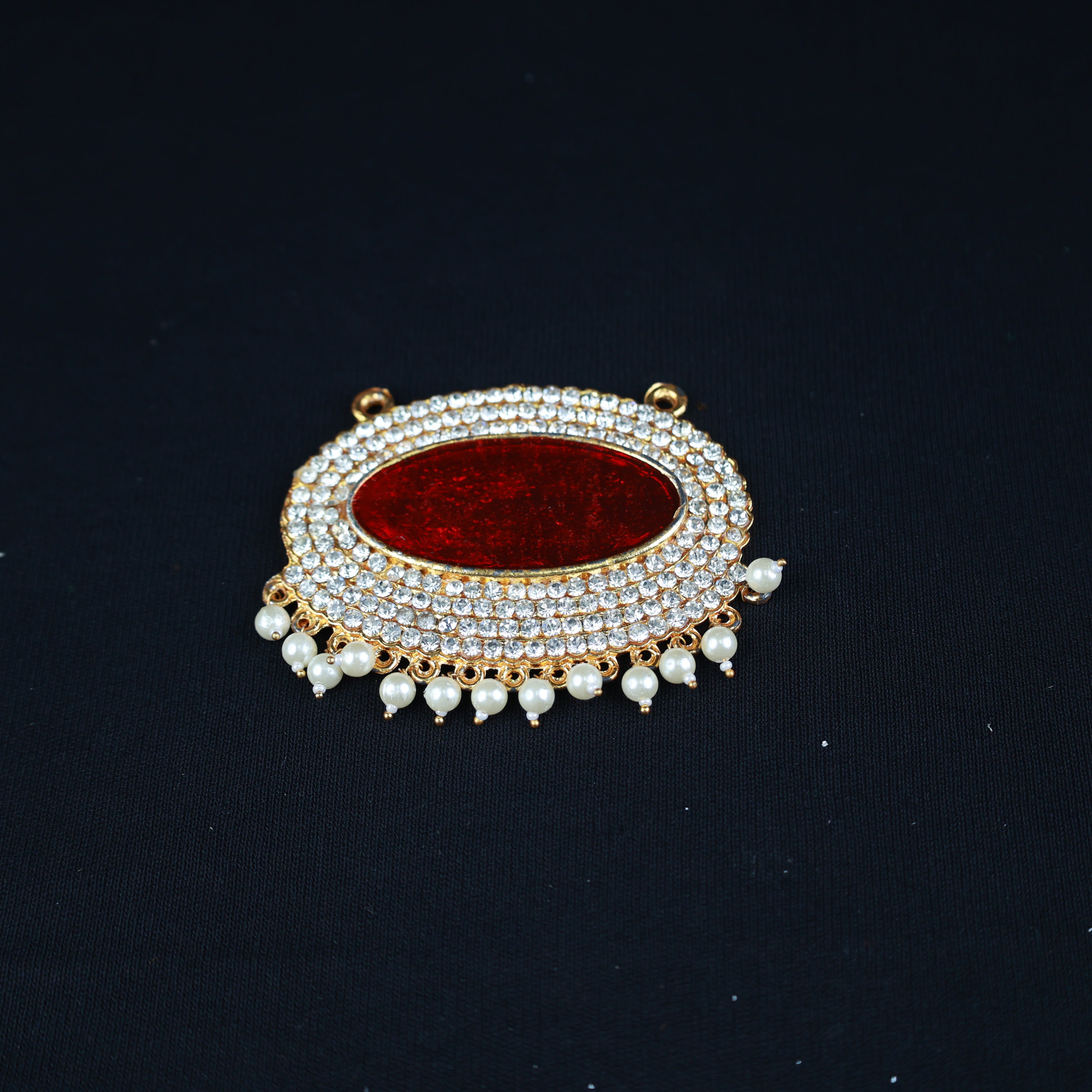 Pathakam/Pendent - Oval - Red for Idol Decoration