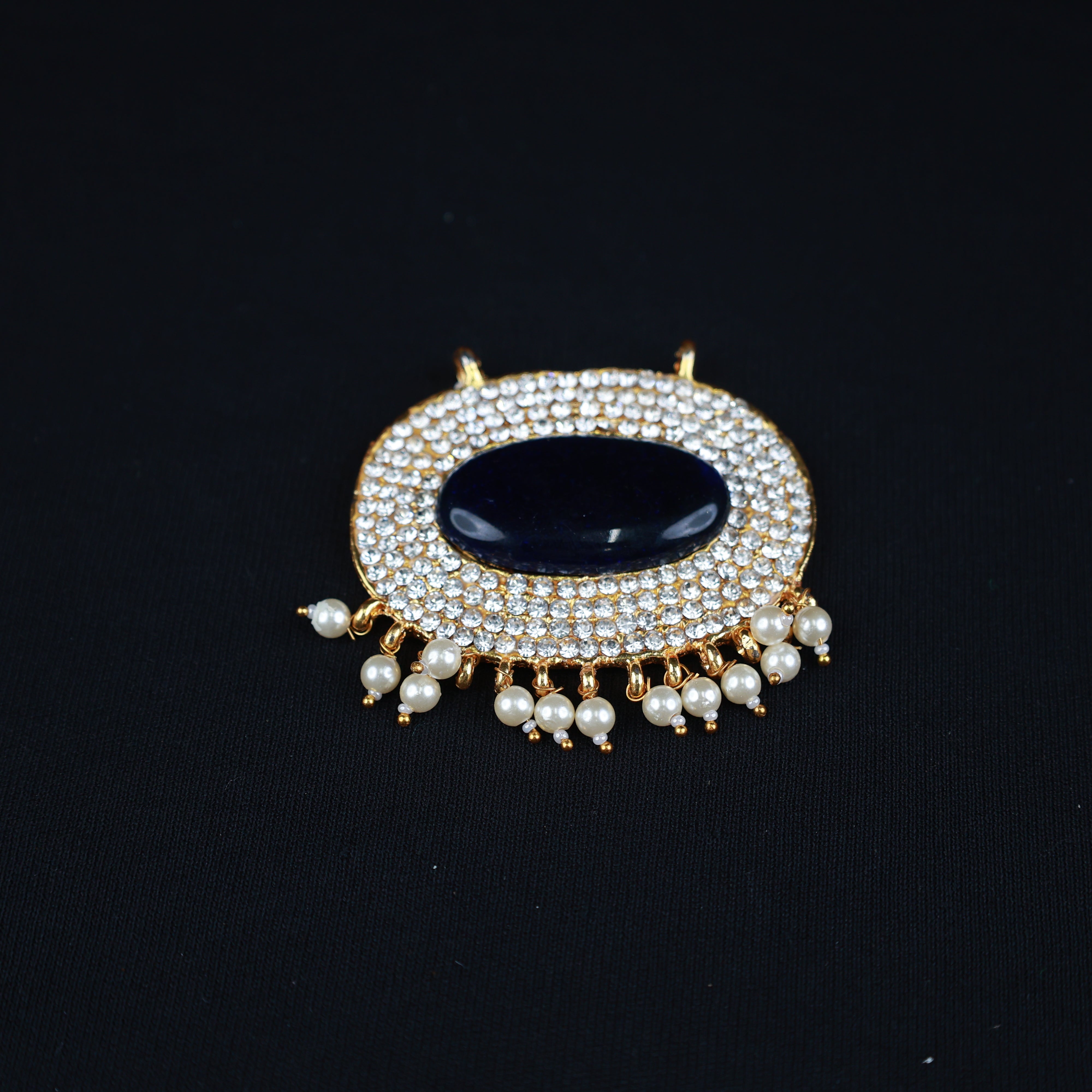 Pathakam/Pendent - Oval - Blue for Sacred Idol Adornment