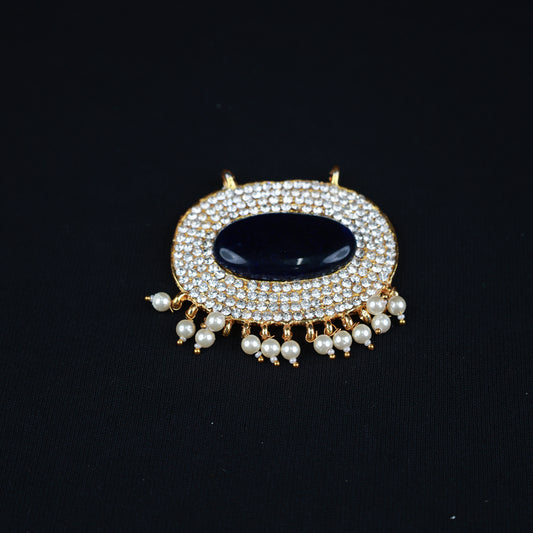 Pathakam/Pendent - Oval - Blue for Sacred Idol Adornment