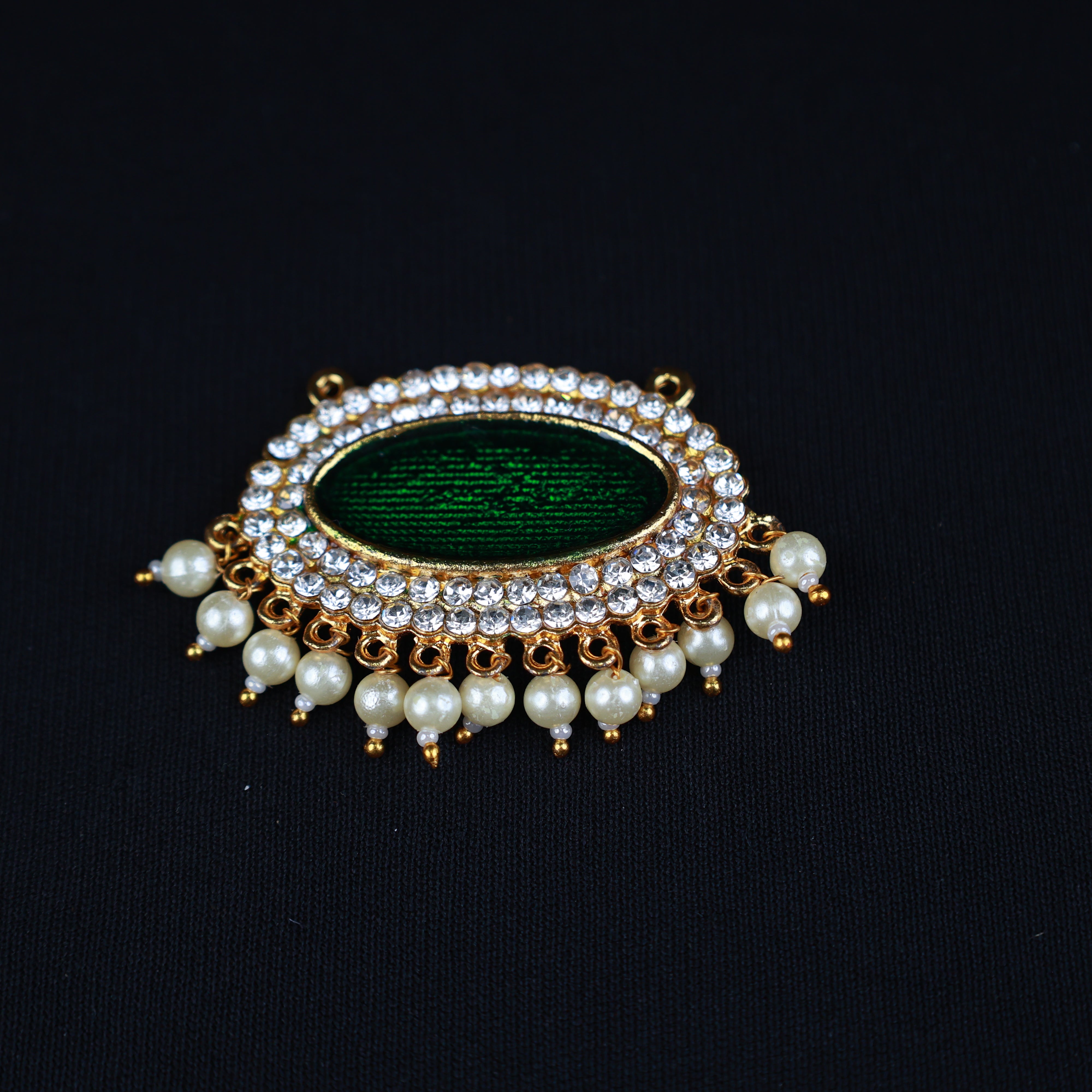 Pathakam/Pendent - Oval - Green for Deity Alankaram