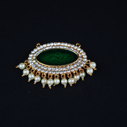 Pathakam/Pendent - Oval - Green for Deity Alankaram