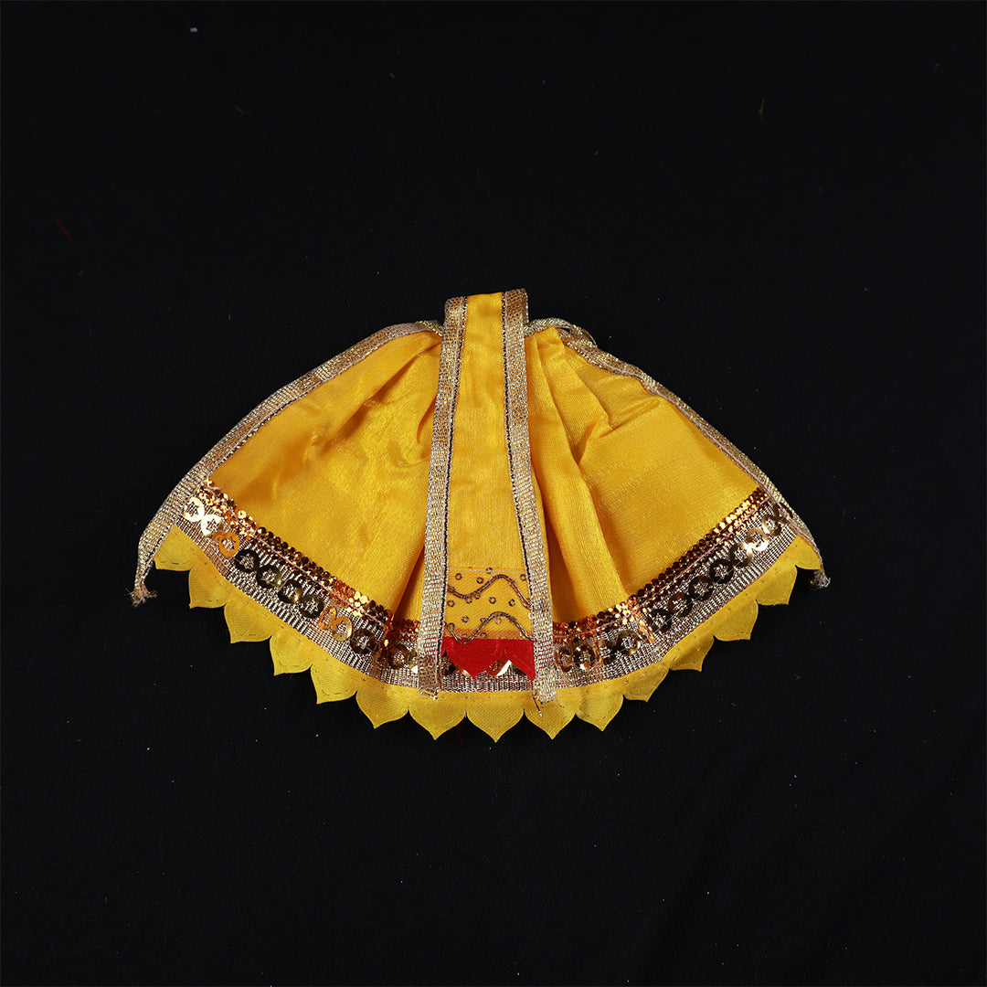 Amman Pavadai Satin Gold 5inch - Model 1