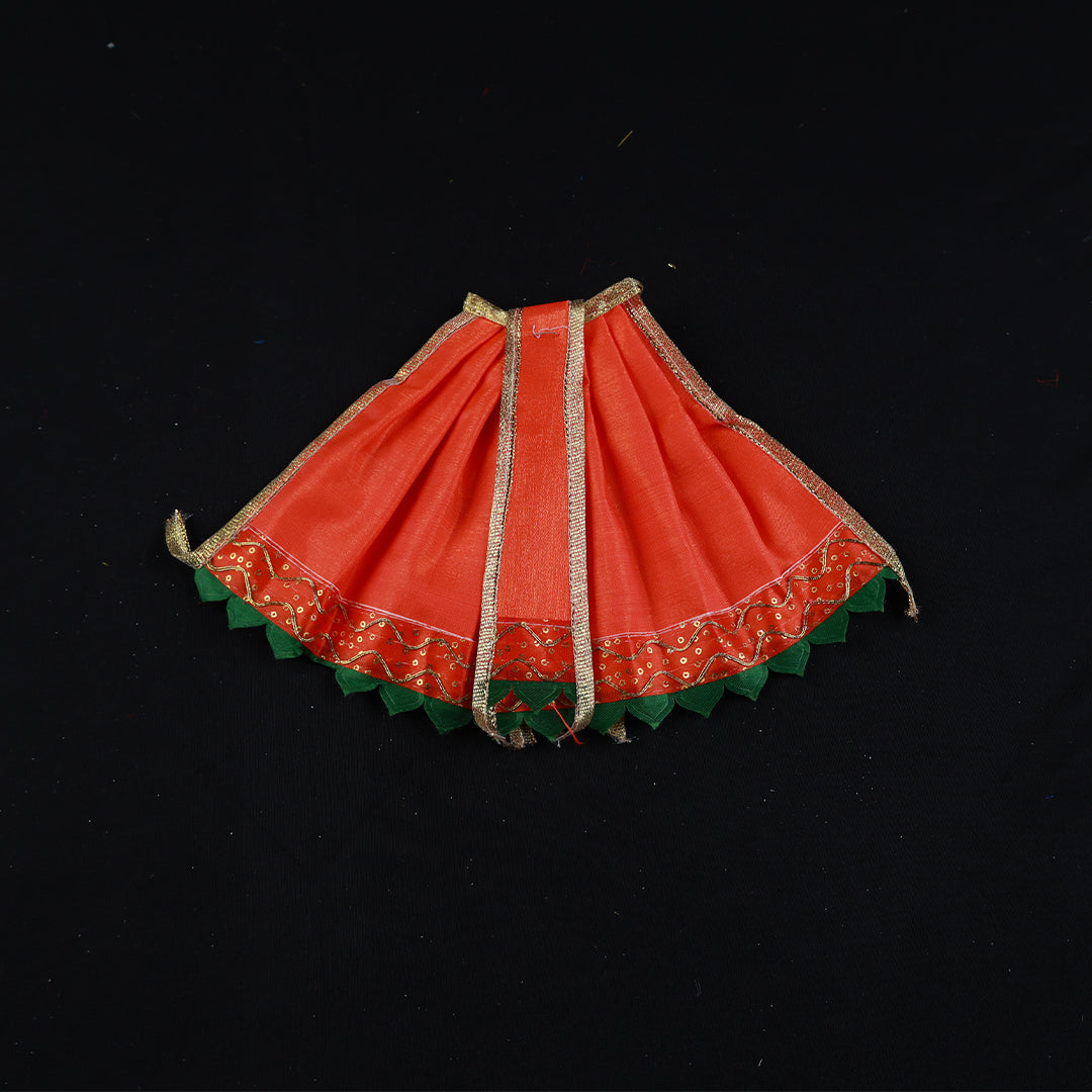 Amman Pavadai Satin Gold 6inch - Model 1