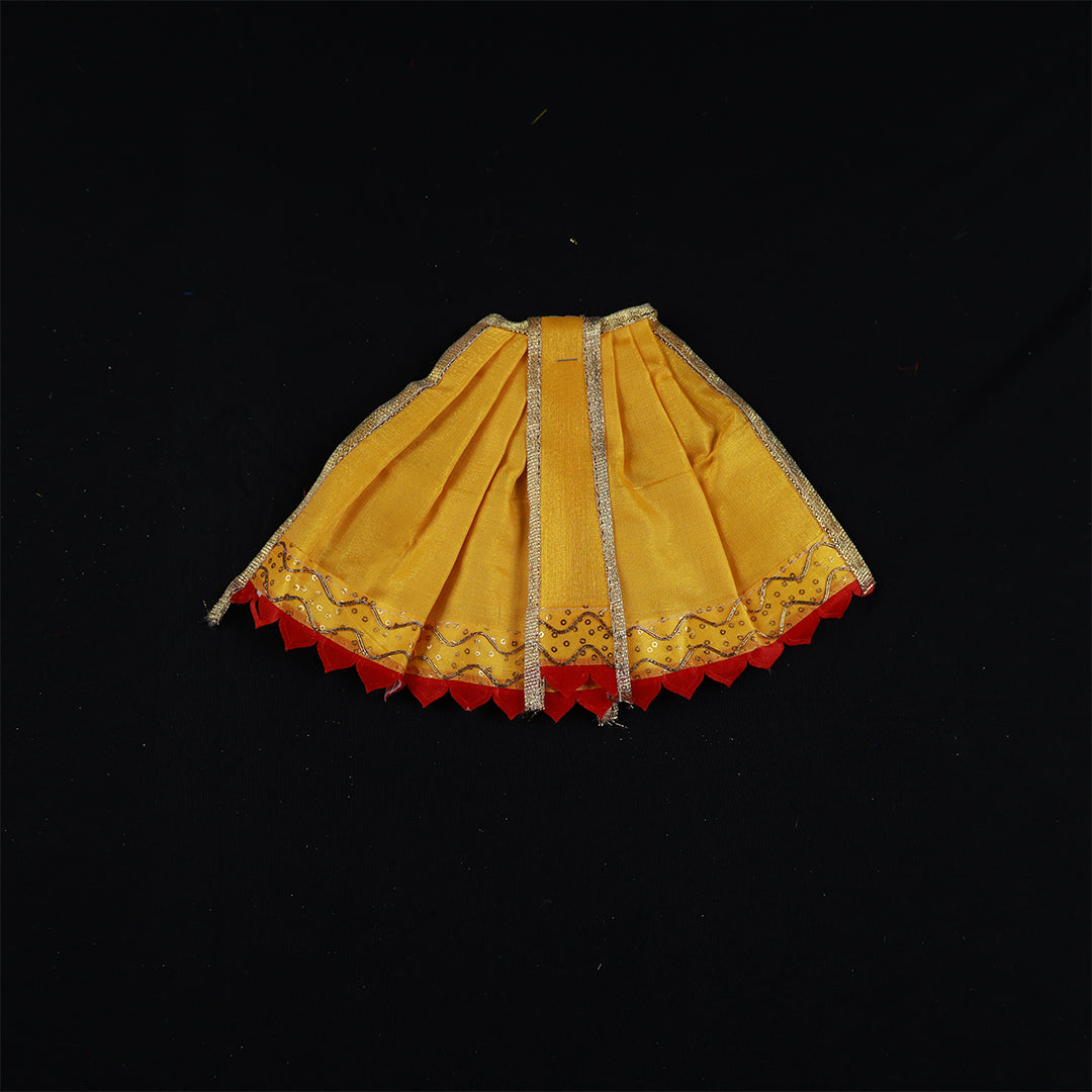 Amman Pavadai Satin Gold 6inch - Model 1
