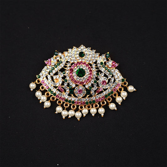 Pendent / Dollar - Lotus with Peacock for Devotional Wear