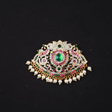 Pendent / Dollar - Lotus with Peacock - Multicolour Stone for Daily Wear