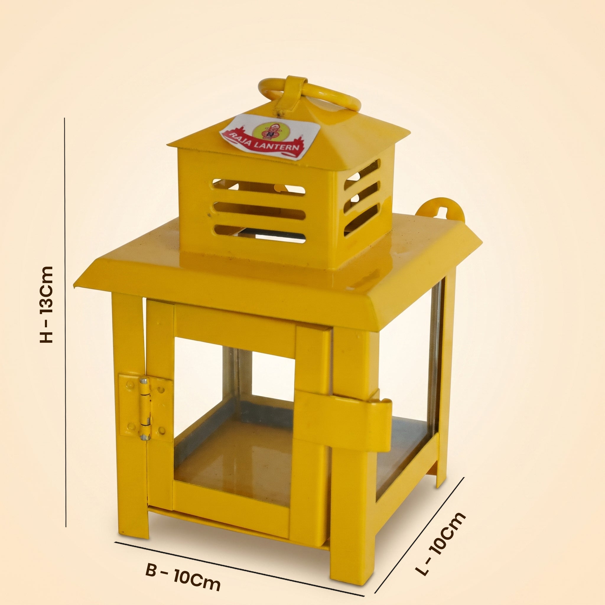 Lantern Powder Coated Yellow for Traditional Decor