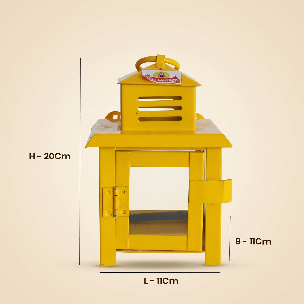 Lantern Powder Coated Yellow for Traditional Decor