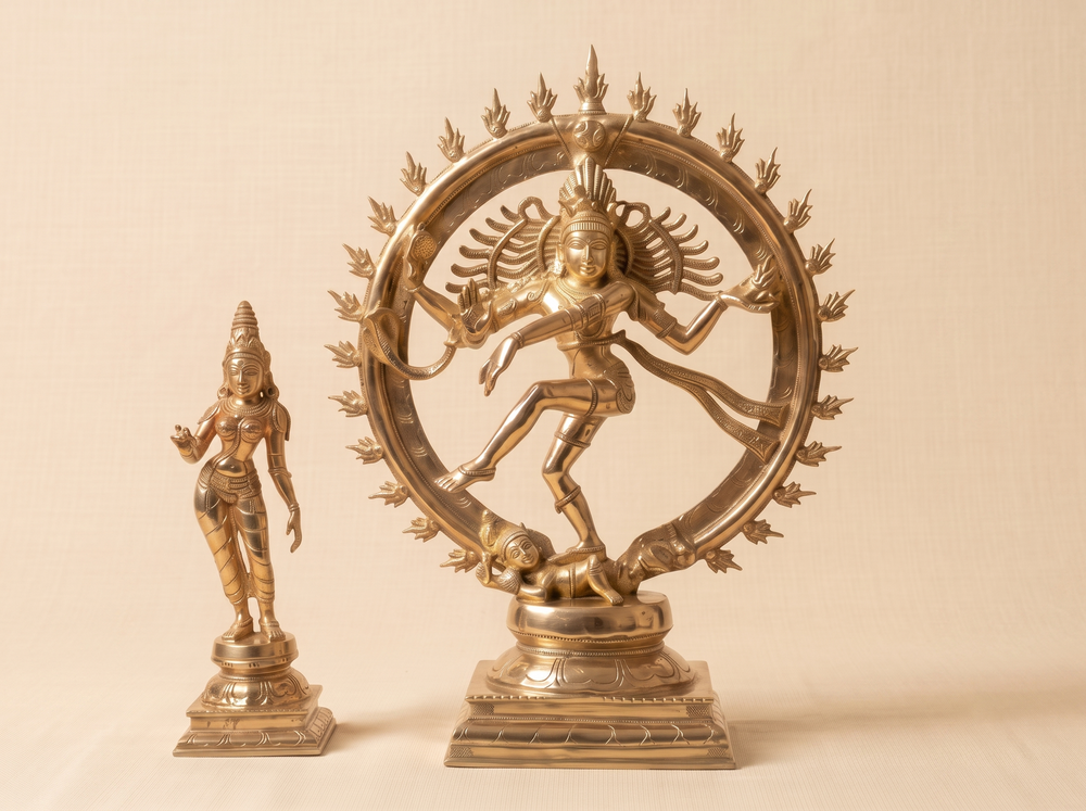 Final patina work, selective polishing, and temple installation